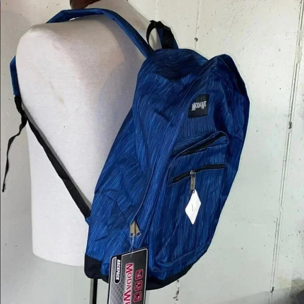 Moda West Backpack Large Blue Heathered Adjustable‎ Straps NWT